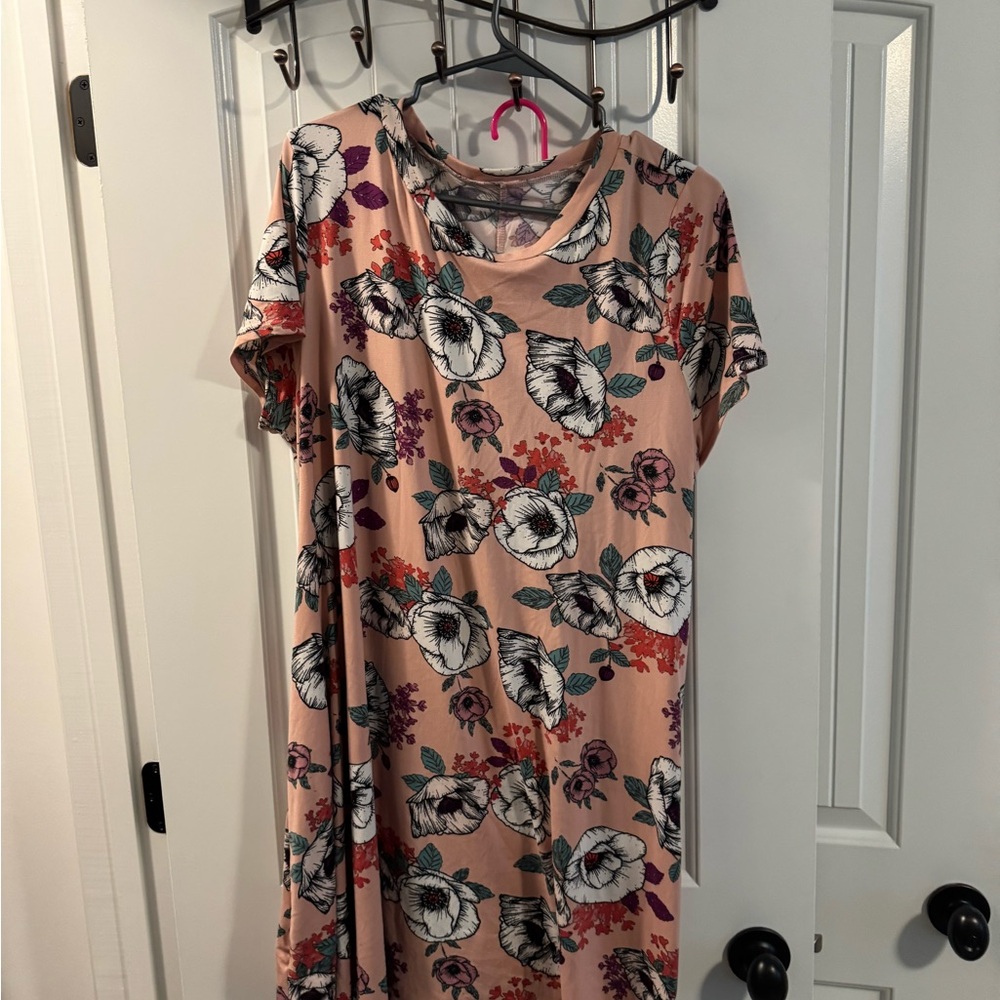 Floral Print Dress in Pink and White
